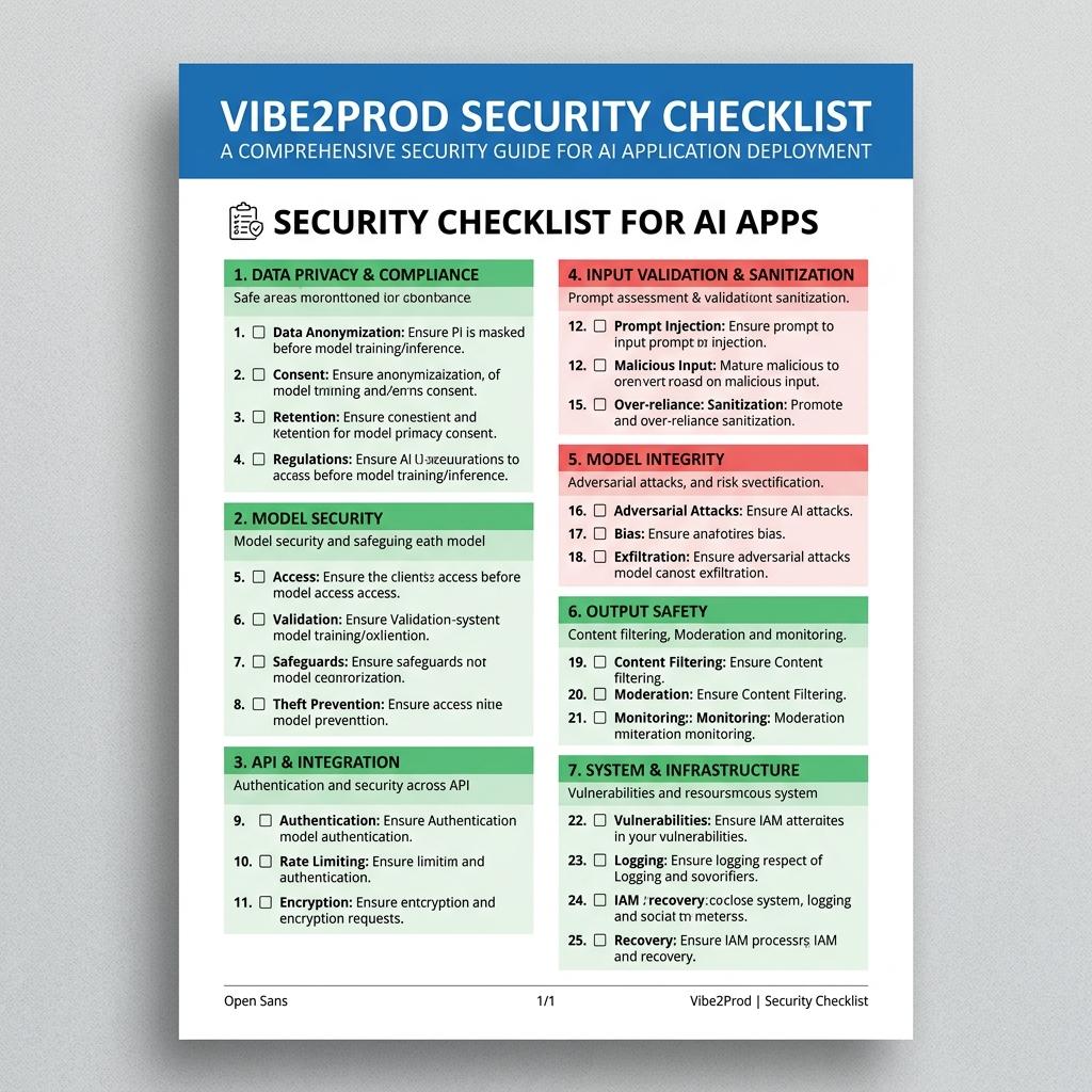 Vista previa del checklist de seguridad
